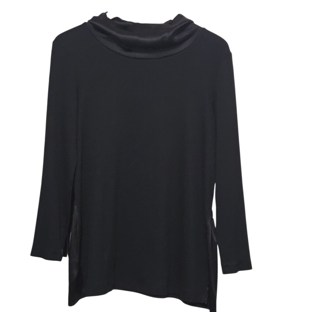 Fabiana Filippi Black Long Sleeve Tunic Cowl Neck Womens US SIZE SMALL